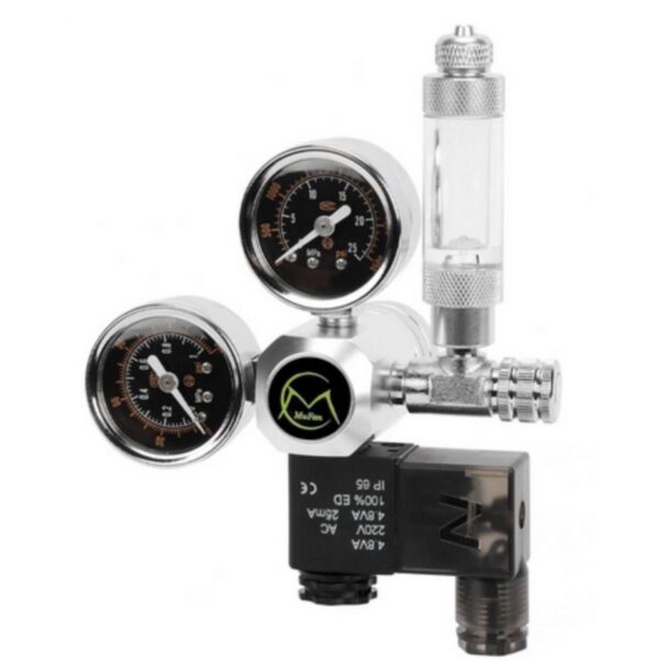 Aquarium Dual Stage CO2 Regulator -With Integrated Solenoid Valve